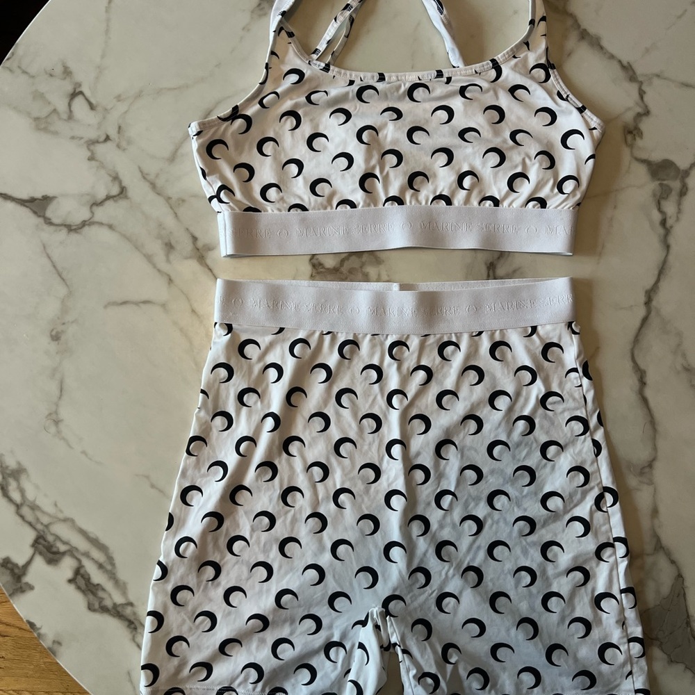 Marine Serre Monochrome Crescent Moon Top and short set